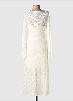 Robe longue manches longues manches longues blanc NUMPH femme