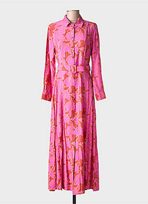 Robe longue manches longues manches longues rose LA PETITE ETOILE femme