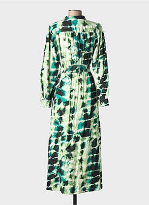 Robe longue manches longues manches longues vert EMILIE.K femme