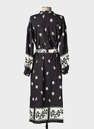 Robe longue manches longues manches longues noir EMILIE.K femme