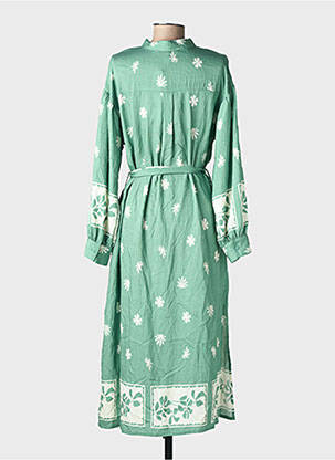 Robe longue manches longues manches longues vert EMILIE.K femme