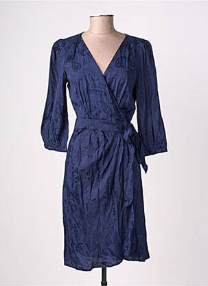 Robe mi-longue manches 3/4 manches 3/4 bleu LA PETITE ETOILE femme