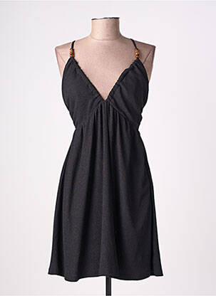 Robe mi-longue doublure fines bretelles noir LA PETITE ETOILE femme
