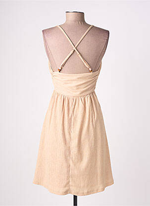 Robe mi-longue doublure fines bretelles beige LA PETITE ETOILE femme
