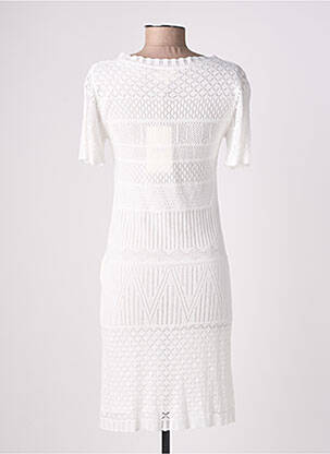 Robe mi-longue manches courtes manches courtes blanc ARTLOVE femme