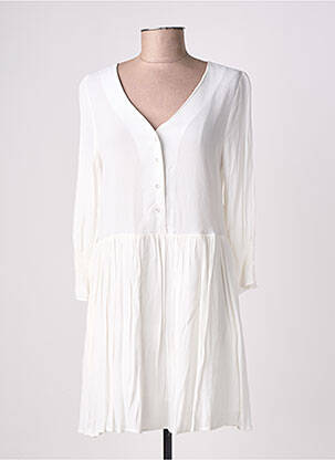 Robe courte manches longues manches longues blanc EMILIE.K femme