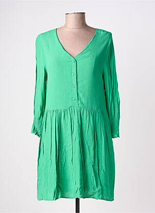 Robe courte manches longues manches longues vert EMILIE.K femme