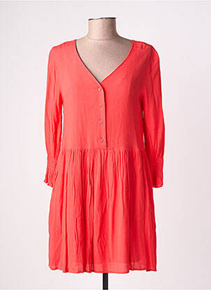 Robe courte manches longues manches longues rouge EMILIE.K femme
