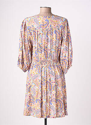 Robe mi-longue manches 3/4 manches 3/4 jaune LA PETITE ETOILE femme