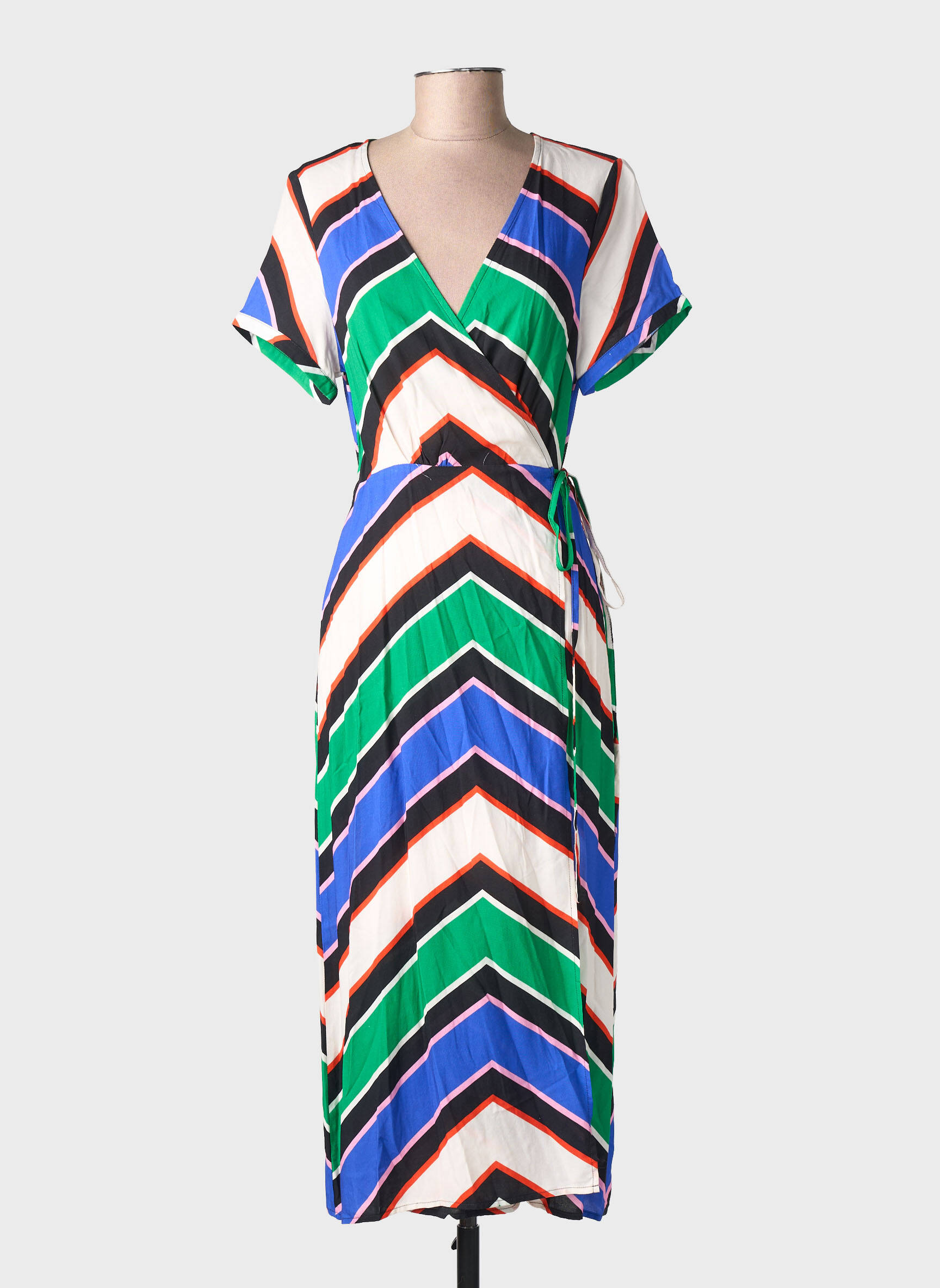 Robe mi-longue manches courtes manches courtes vert LA PETITE ETOILE femme