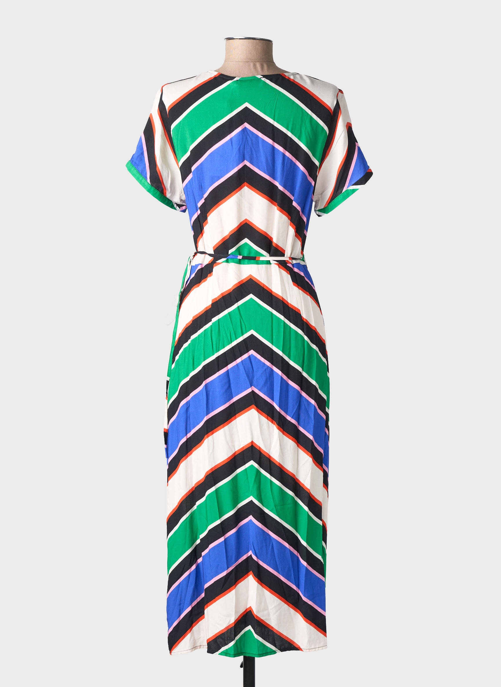 Robe mi-longue manches courtes manches courtes vert LA PETITE ETOILE femme