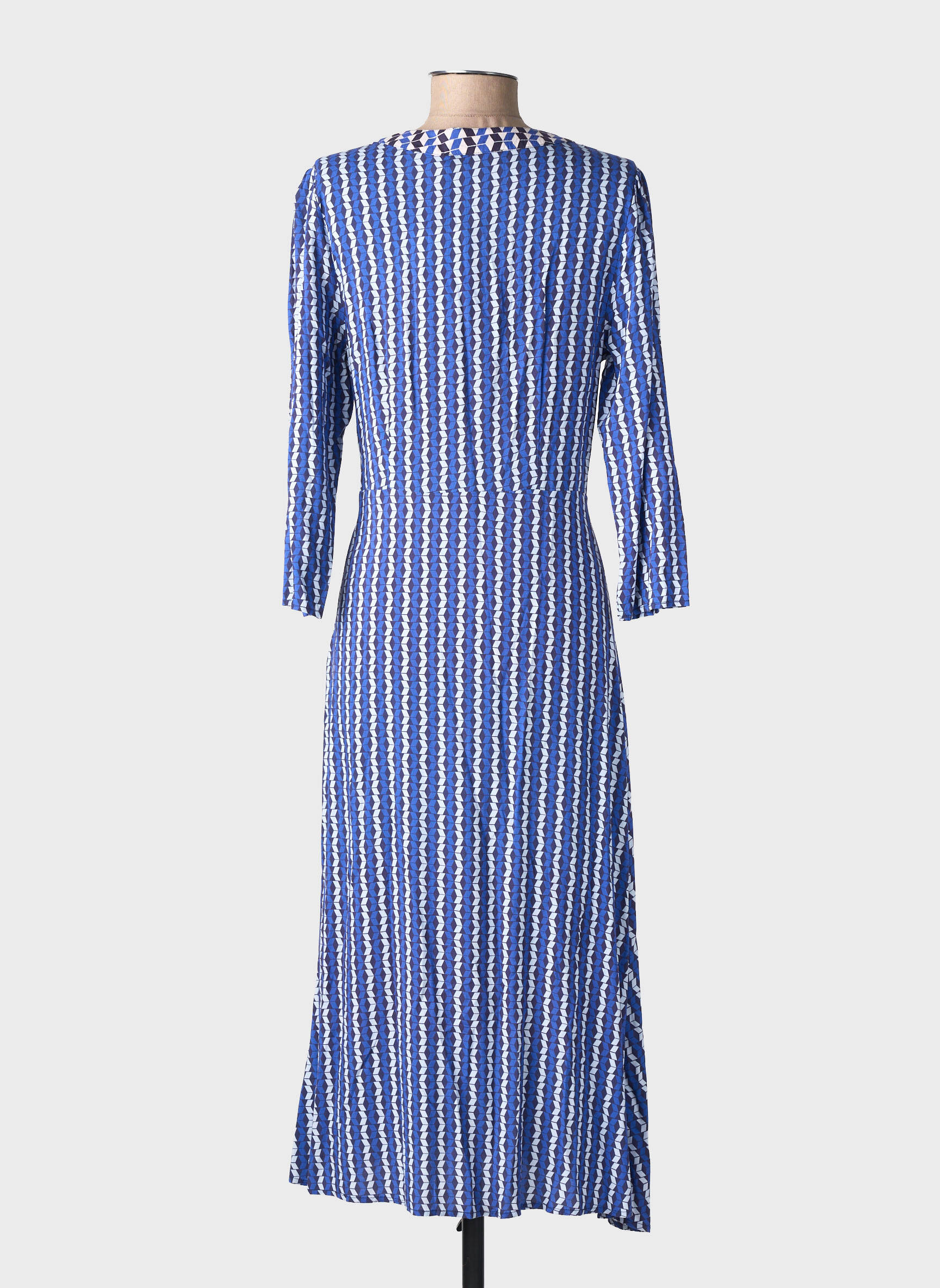 Robe mi-longue manches longues manches longues bleu LA PETITE ETOILE femme