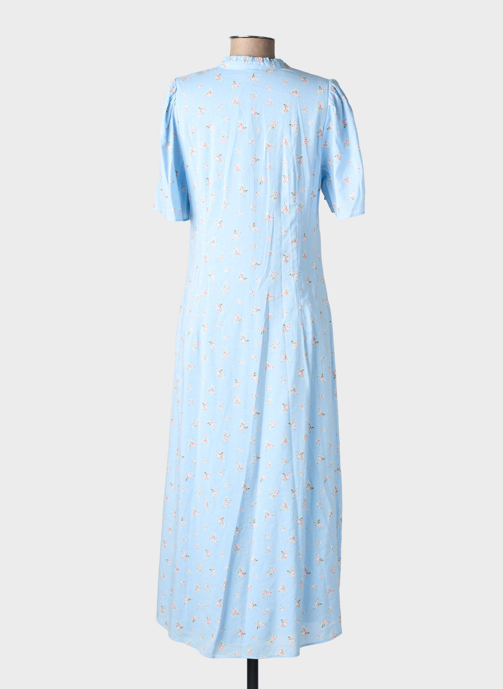 Robe longue imprimé fantaisie manches courtes bleu NUMPH femme