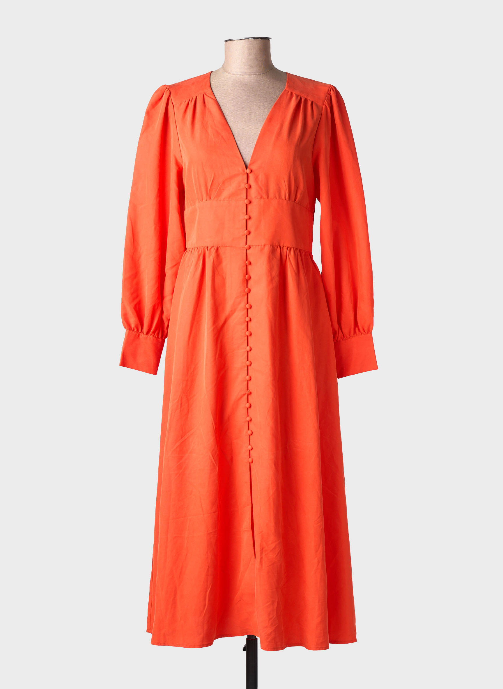 Robe longue manches longues manches longues rouge YUKA femme