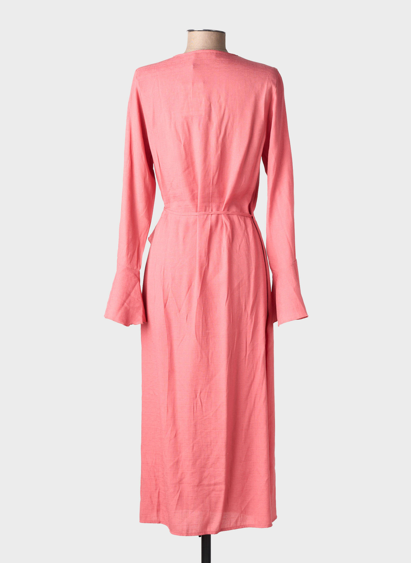 Robe longue manches longues manches longues rose LA PETITE ETOILE femme