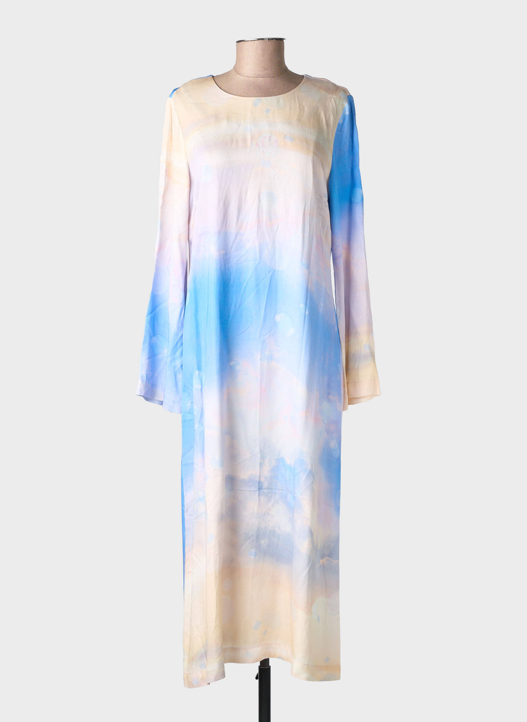 Robe longue manches longues manches longues bleu NUMPH femme