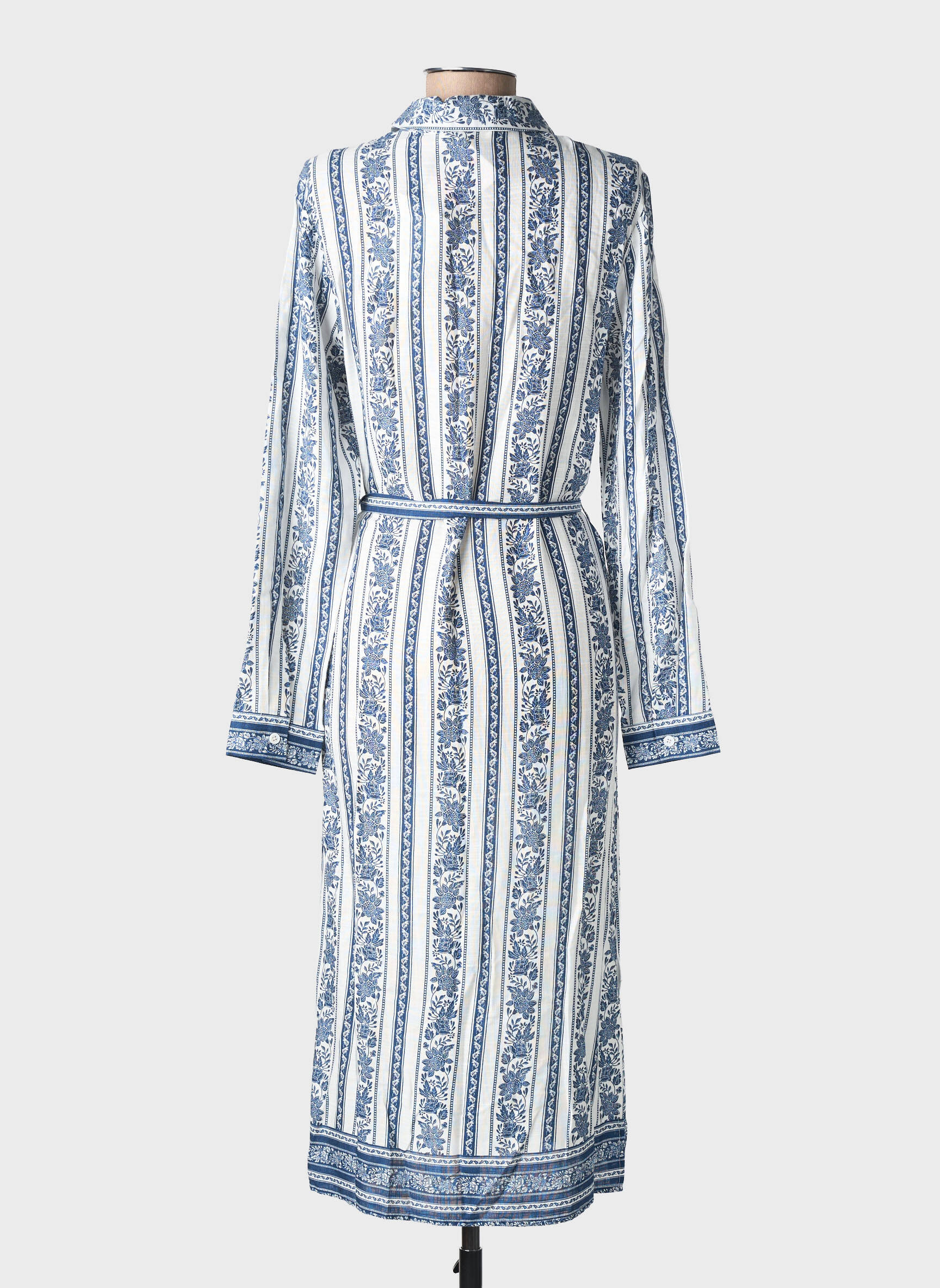 Robe mi-longue imprimé fantaisie manches longues bleu LA PETITE ETOILE femme