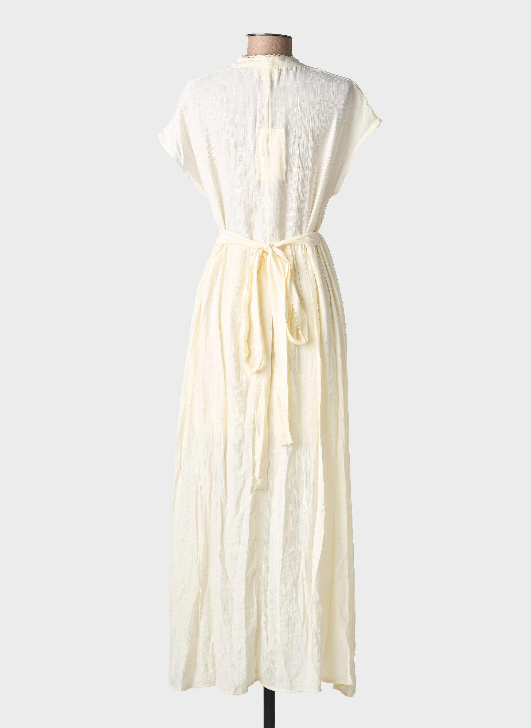 Robe longue manches courtes manches courtes beige ARTLOVE femme