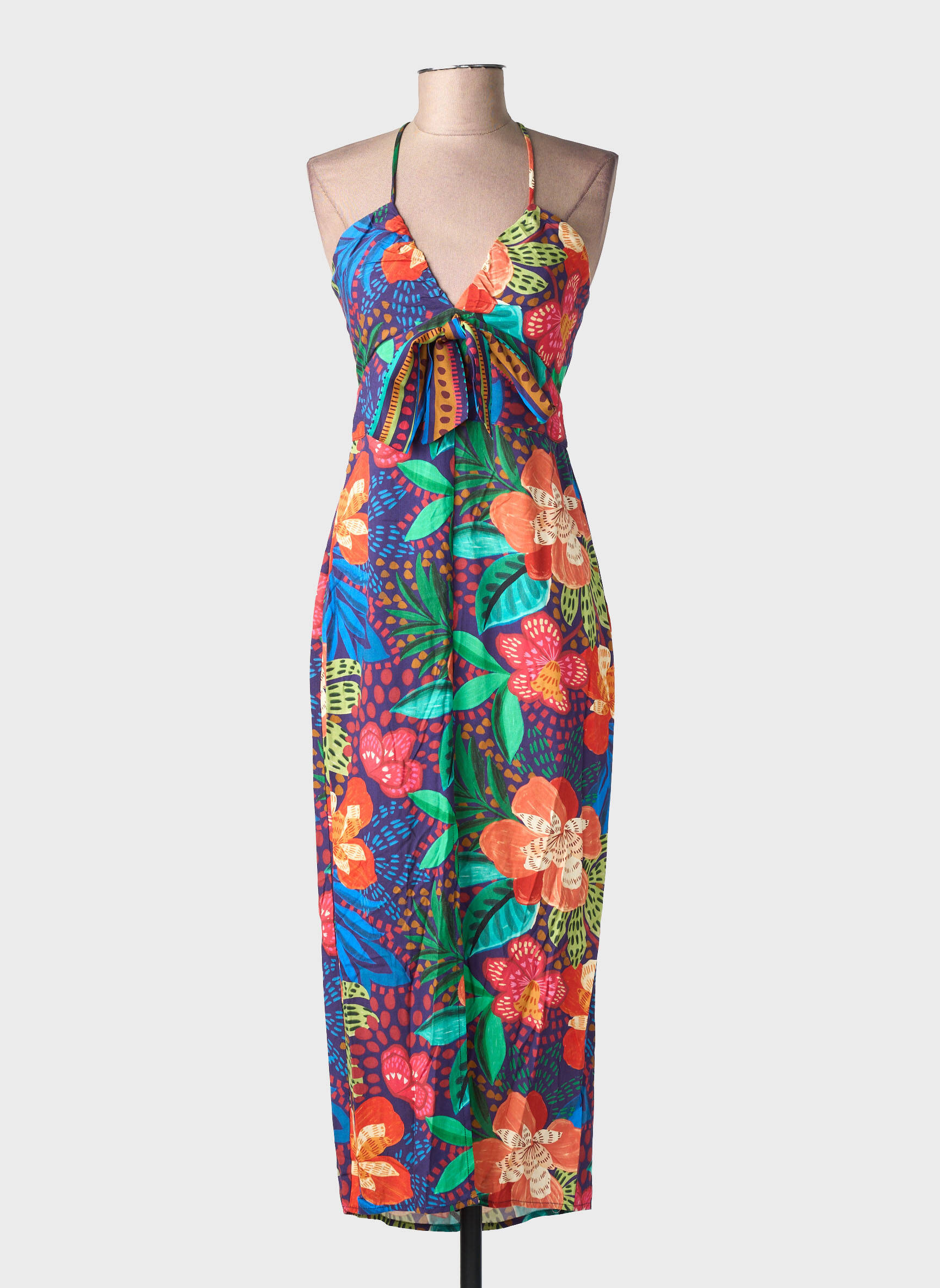Robe mi-longue sans manche sans manche bleu LA PETITE ETOILE femme