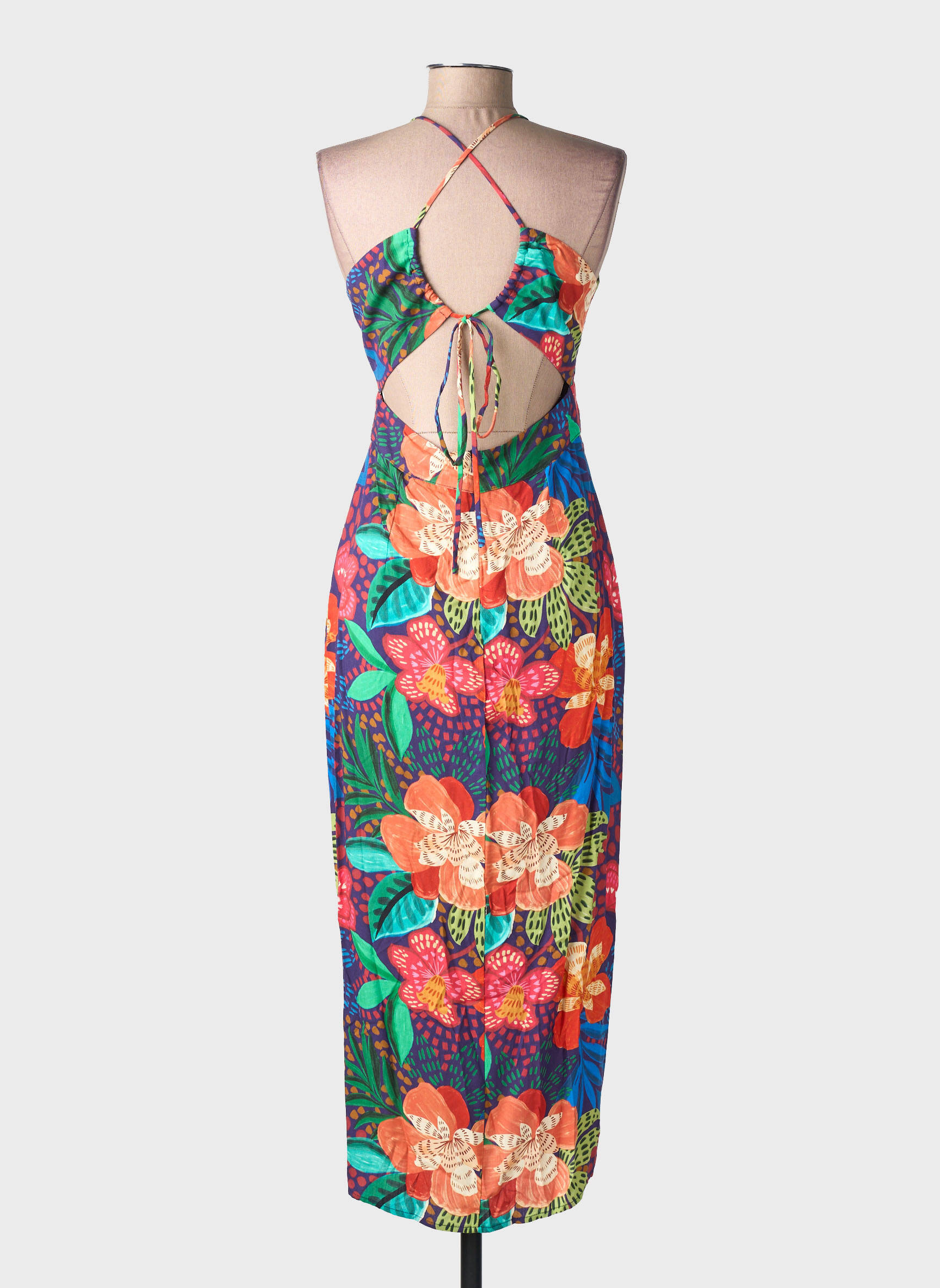 Robe mi-longue sans manche sans manche bleu LA PETITE ETOILE femme