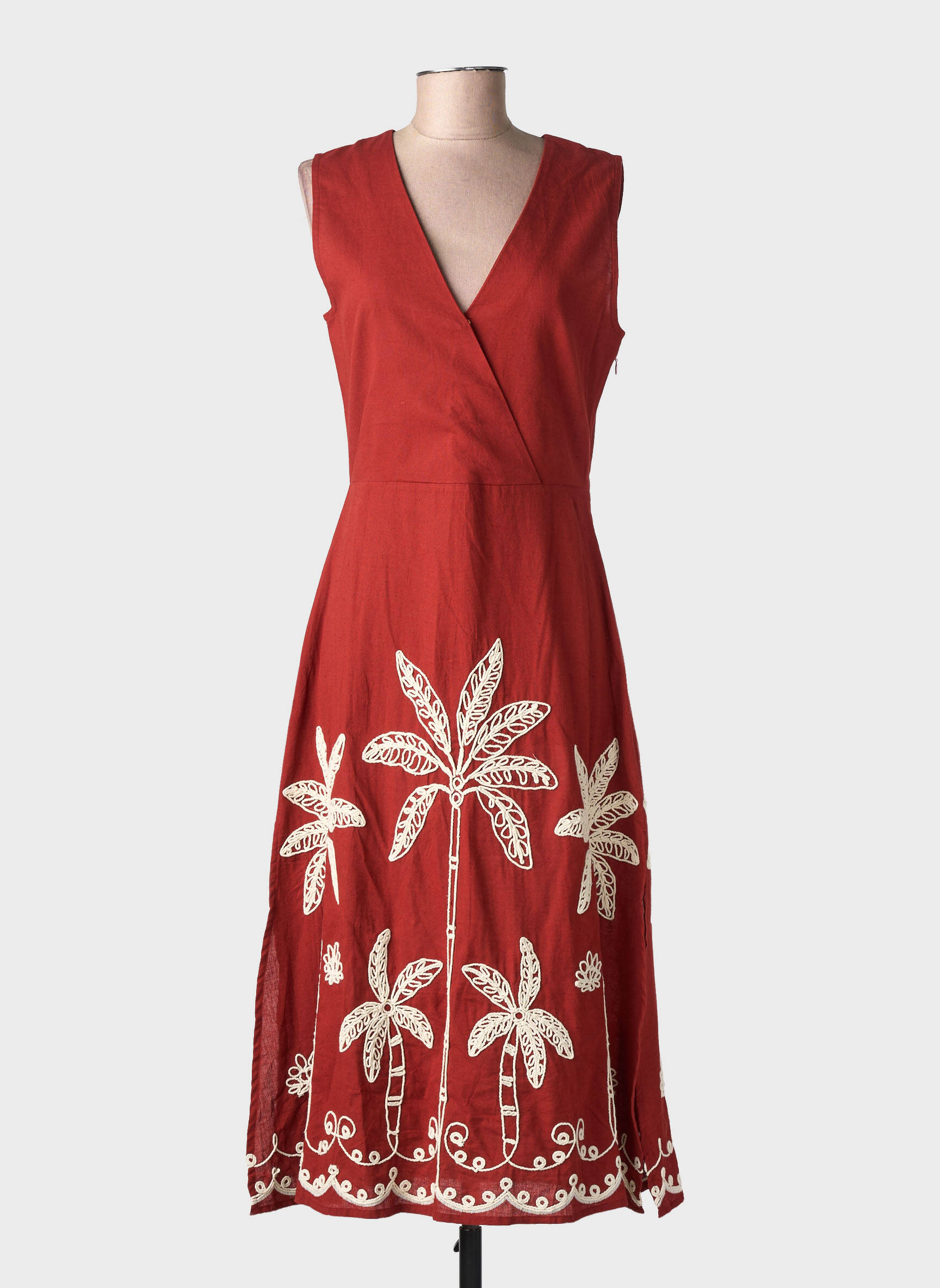 Robe longue sans manche sans manche marron LA PETITE ETOILE femme