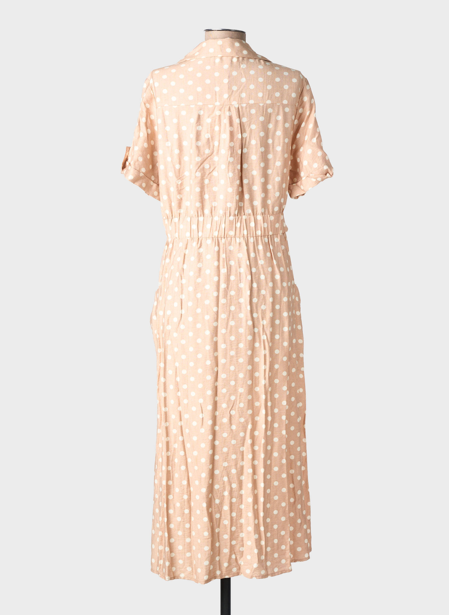 Robe longue manches courtes manches courtes beige ARTLOVE femme