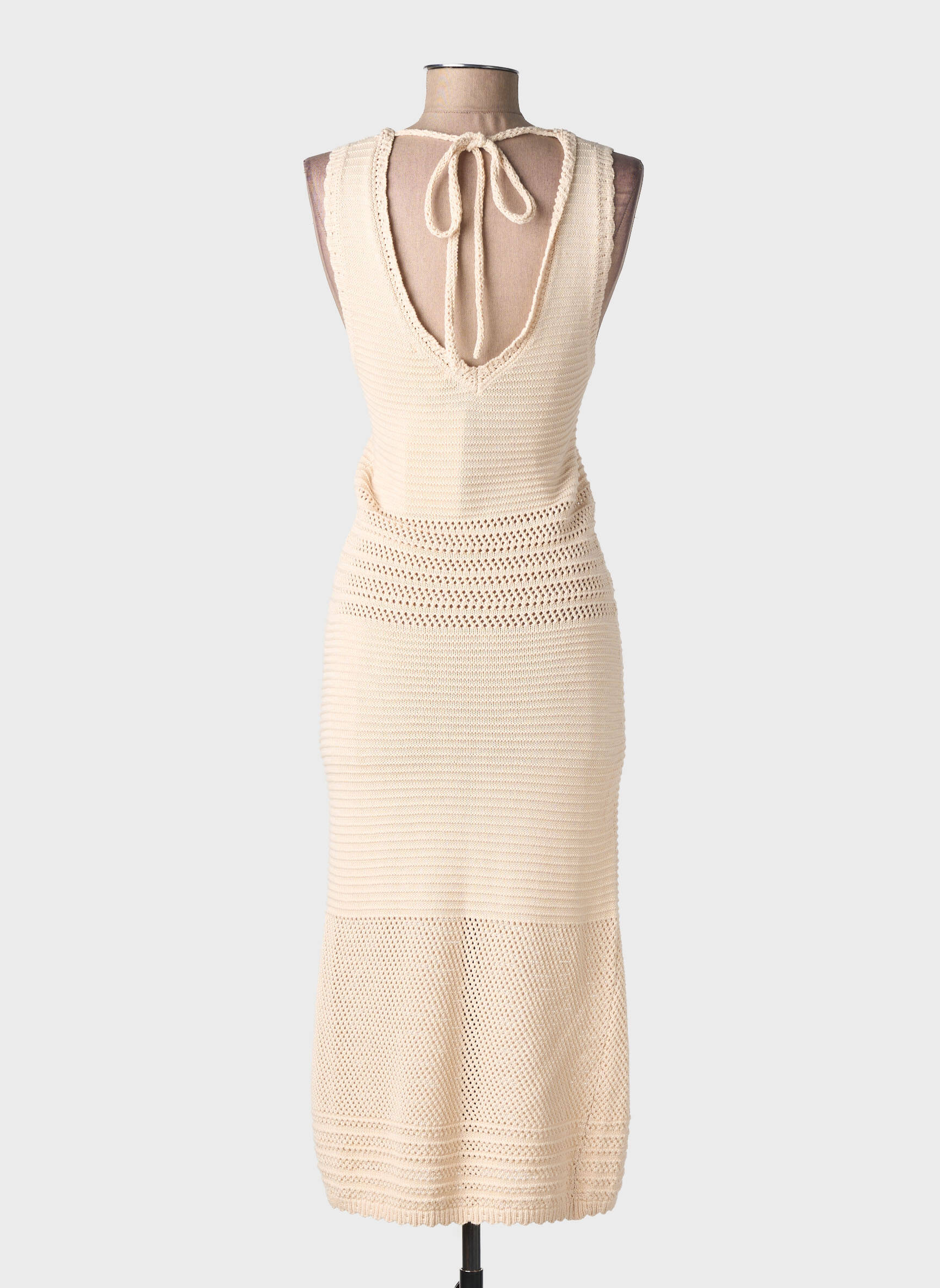Robe longue sans manche sans manche beige ARTLOVE femme
