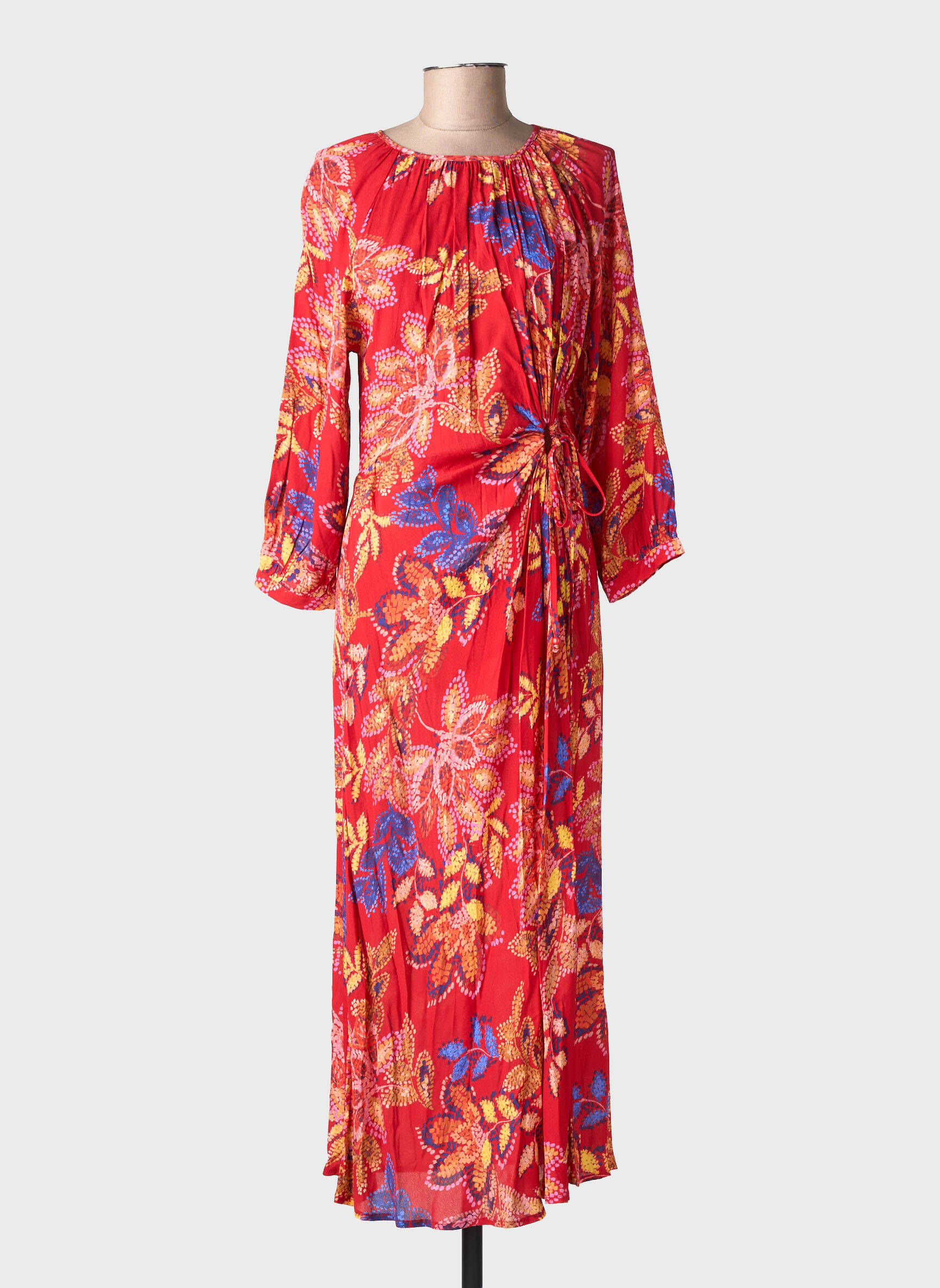 Robe longue manches longues manches longues rouge LA PETITE ETOILE femme
