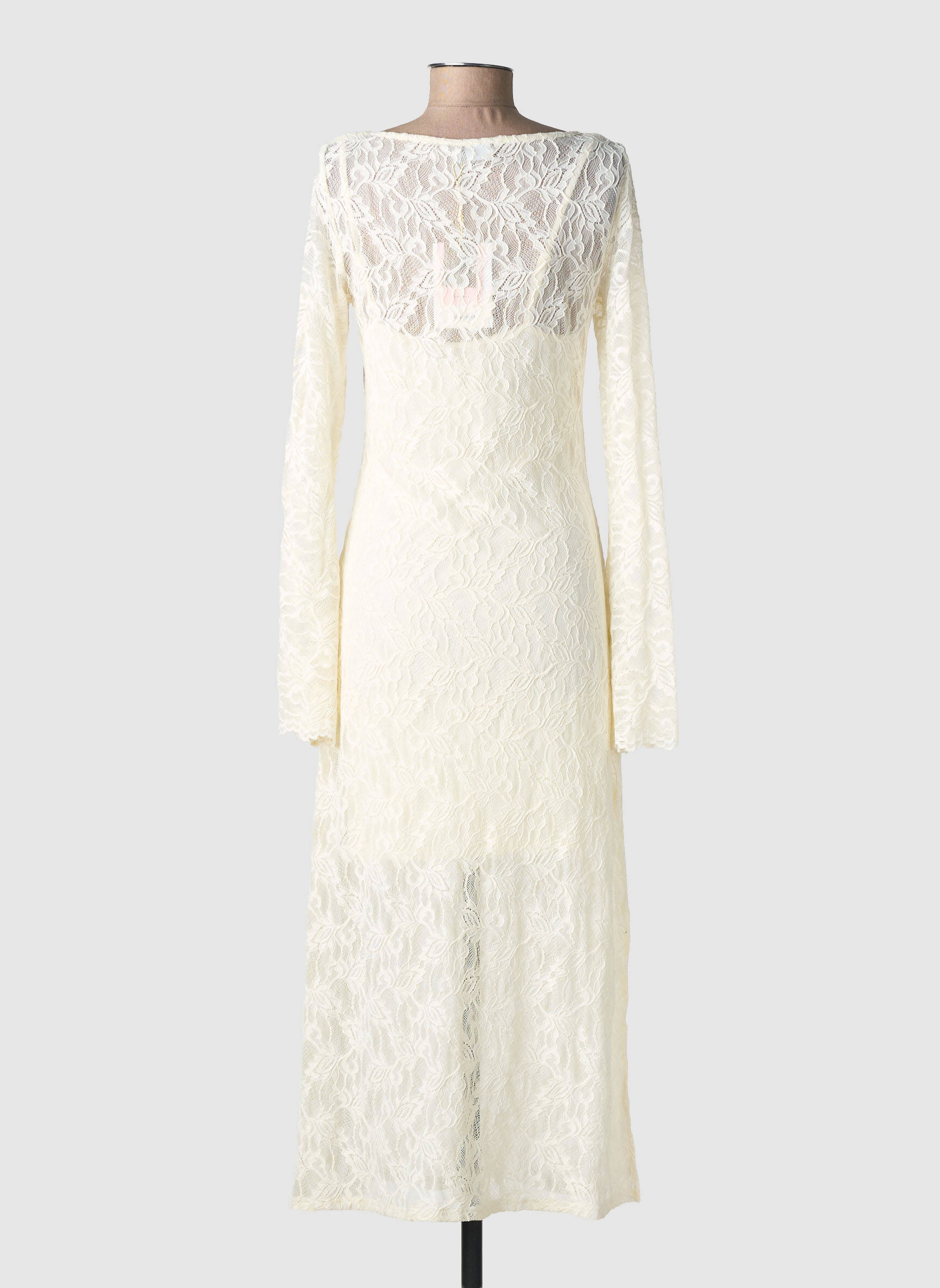 Robe longue manches longues manches longues blanc NUMPH femme