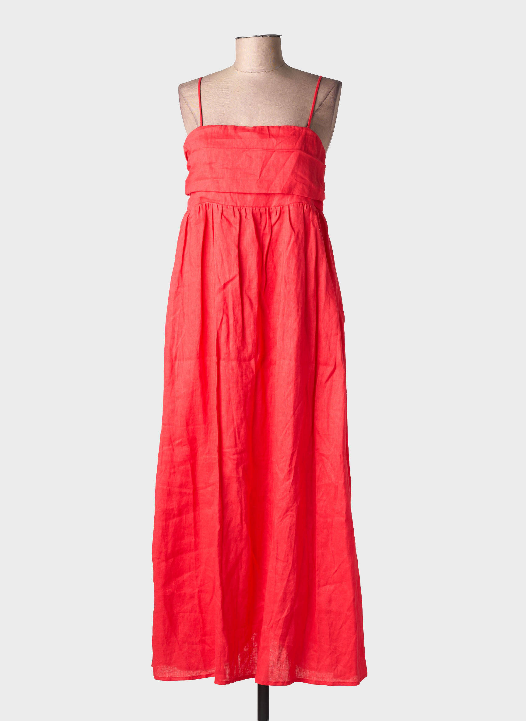 Robe mi-longue sans manche sans manche rouge ARTLOVE femme