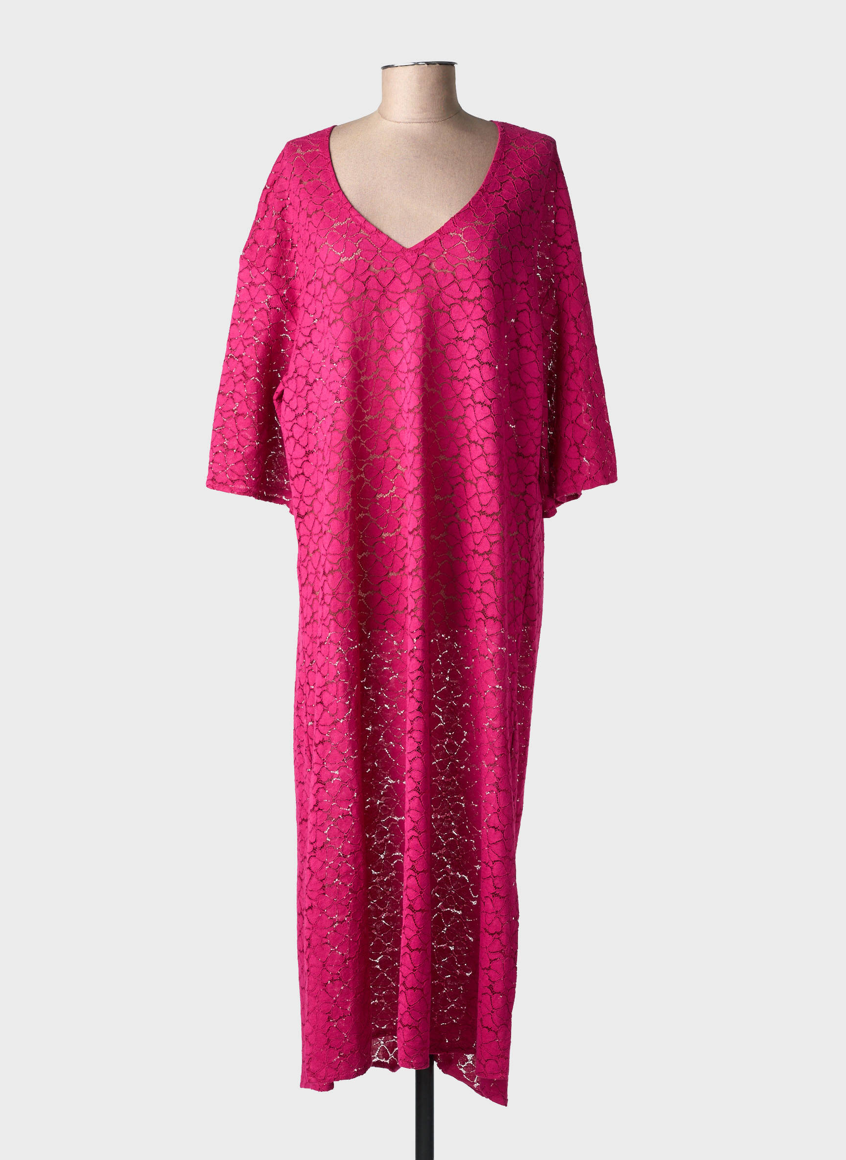 Robe longue manches courtes manches courtes violet LA PETITE ETOILE femme