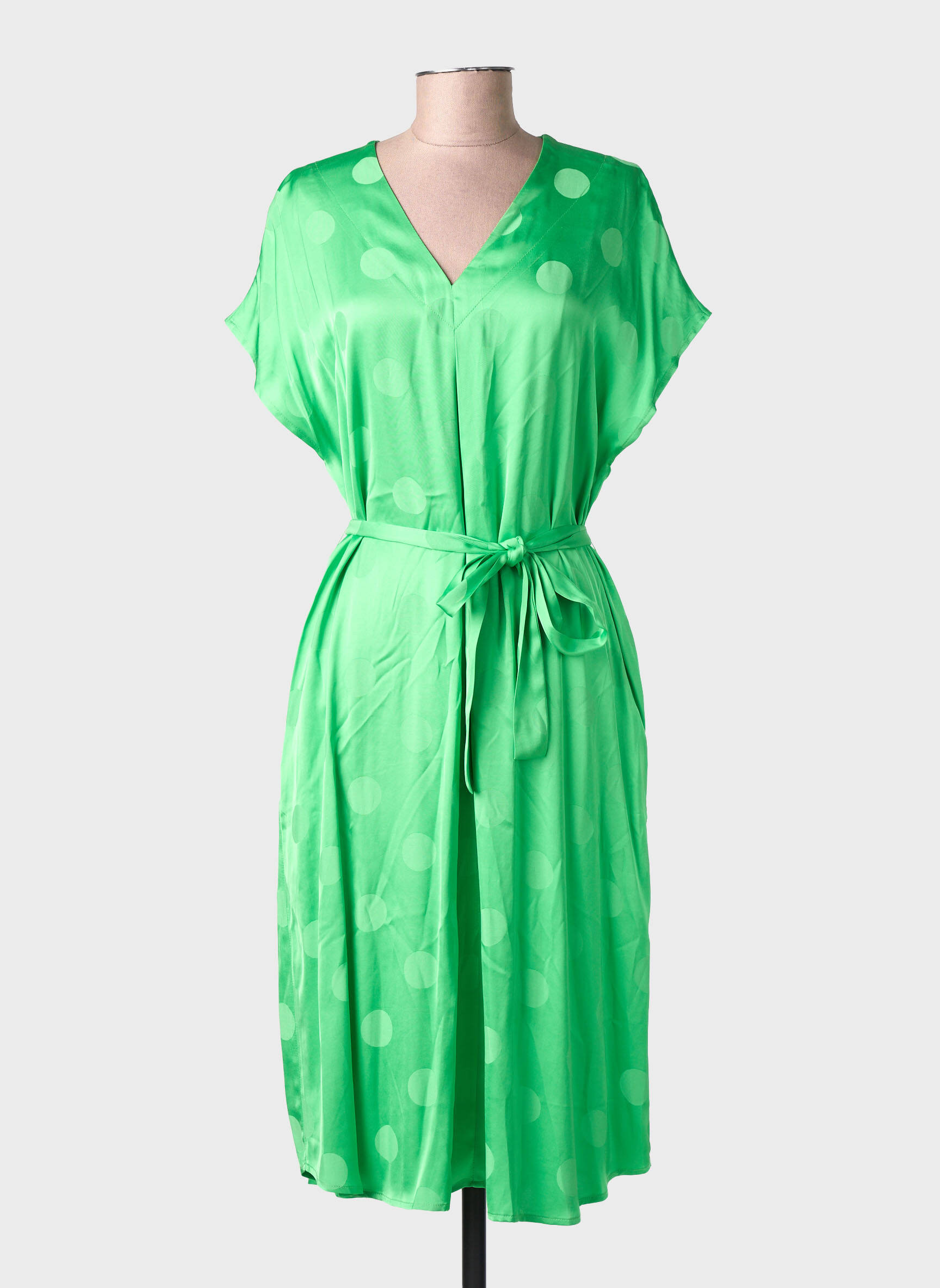 Robe mi-longue manches courtes manches courtes vert NUMPH femme