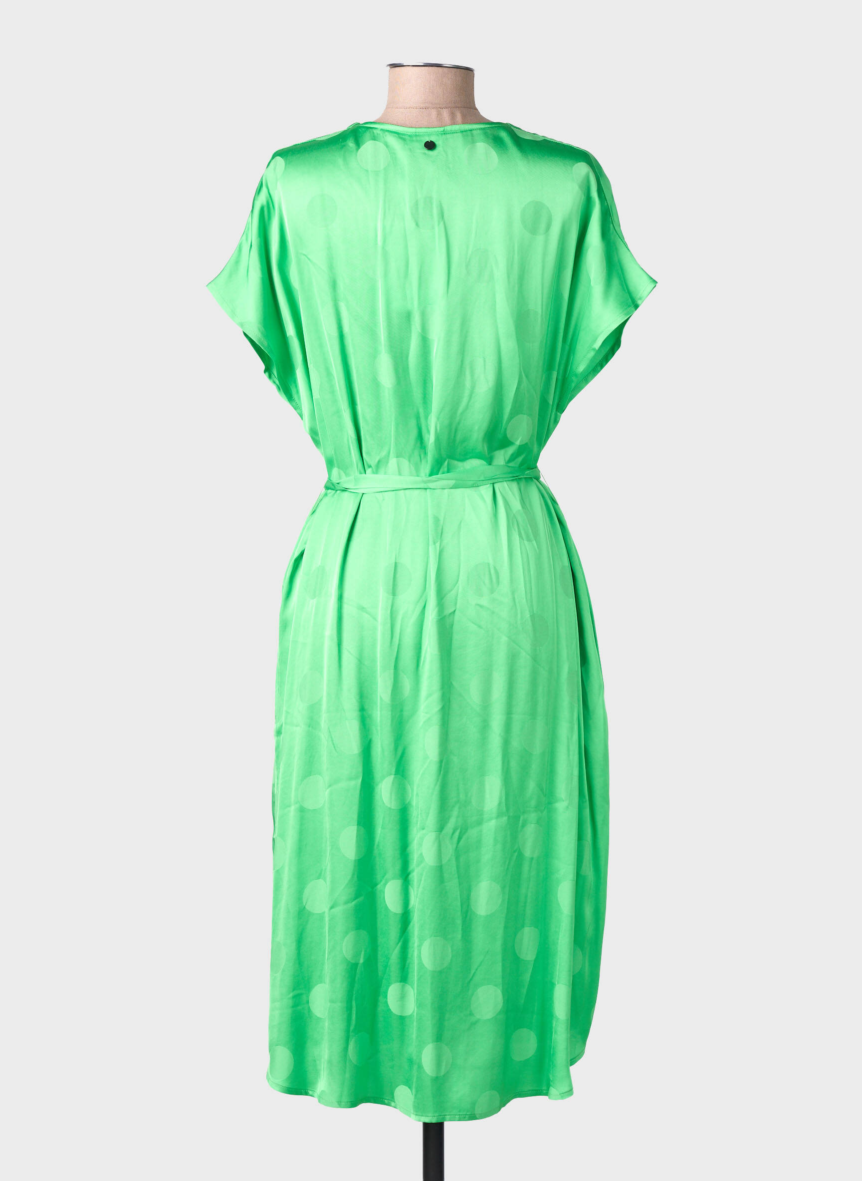 Robe mi-longue manches courtes manches courtes vert NUMPH femme