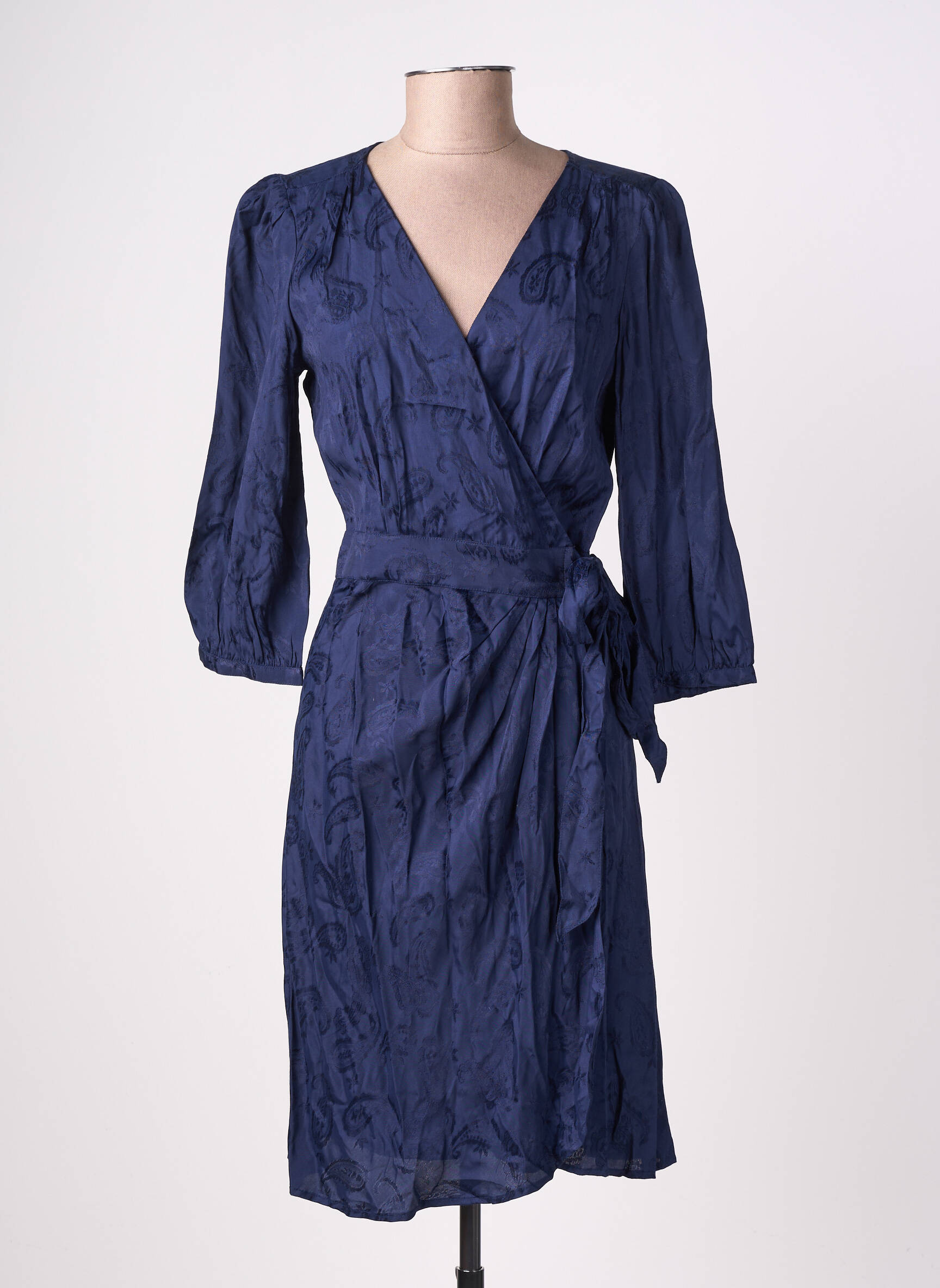 Robe mi-longue manches 3/4 manches 3/4 bleu LA PETITE ETOILE femme