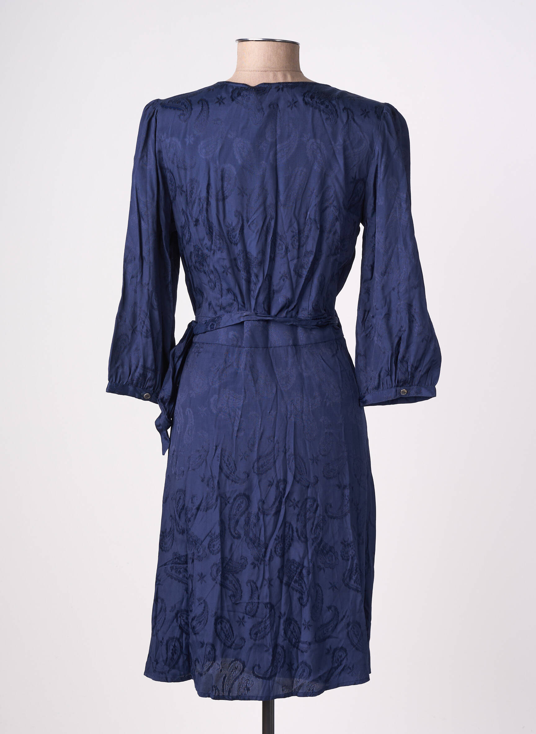 Robe mi-longue manches 3/4 manches 3/4 bleu LA PETITE ETOILE femme