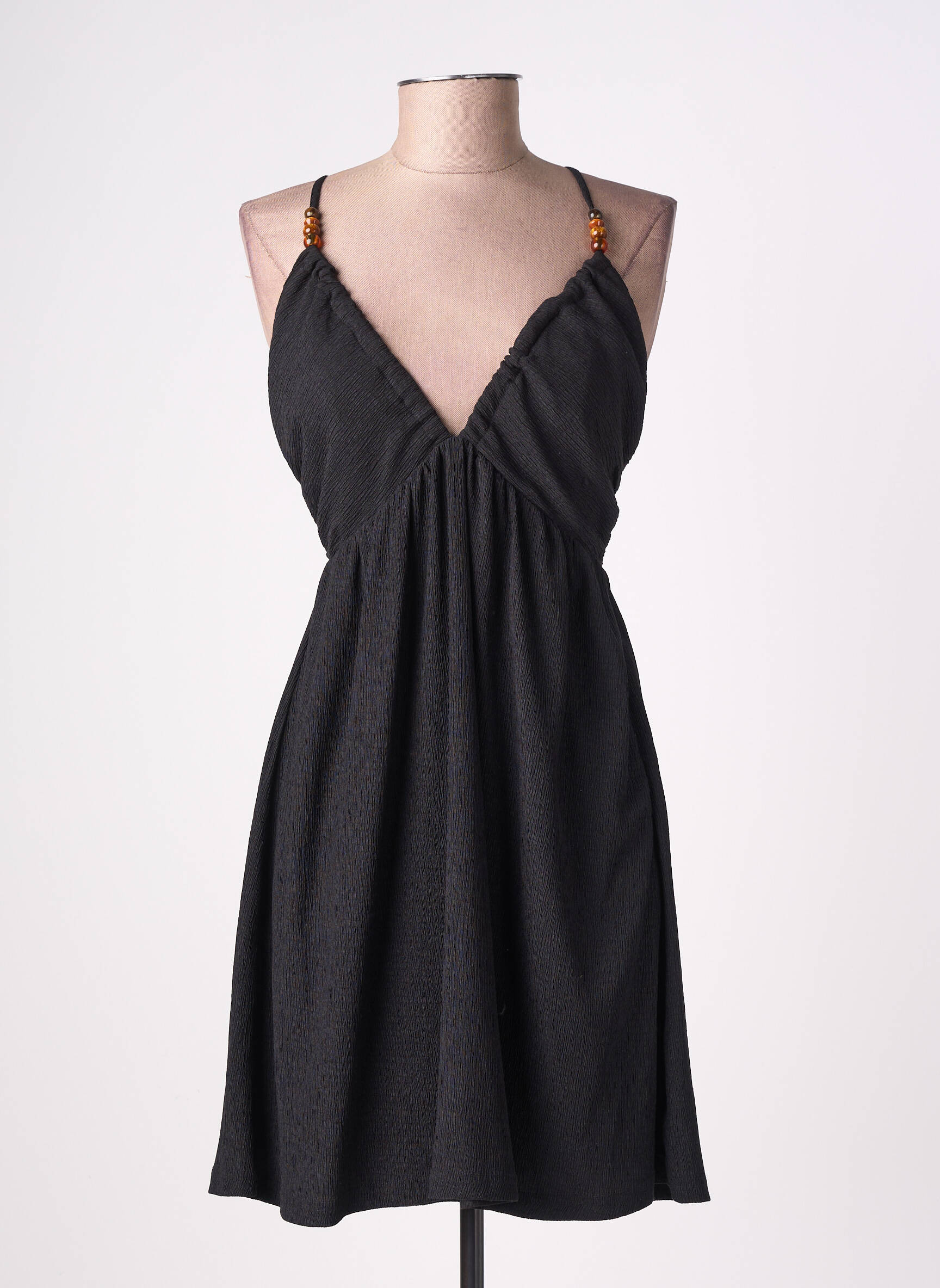 Robe mi-longue doublure fines bretelles noir LA PETITE ETOILE femme