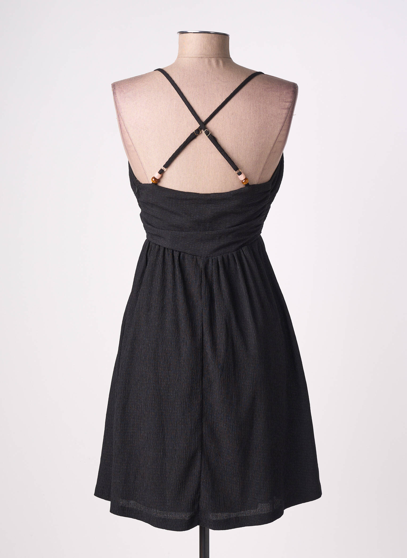 Robe mi-longue doublure fines bretelles noir LA PETITE ETOILE femme