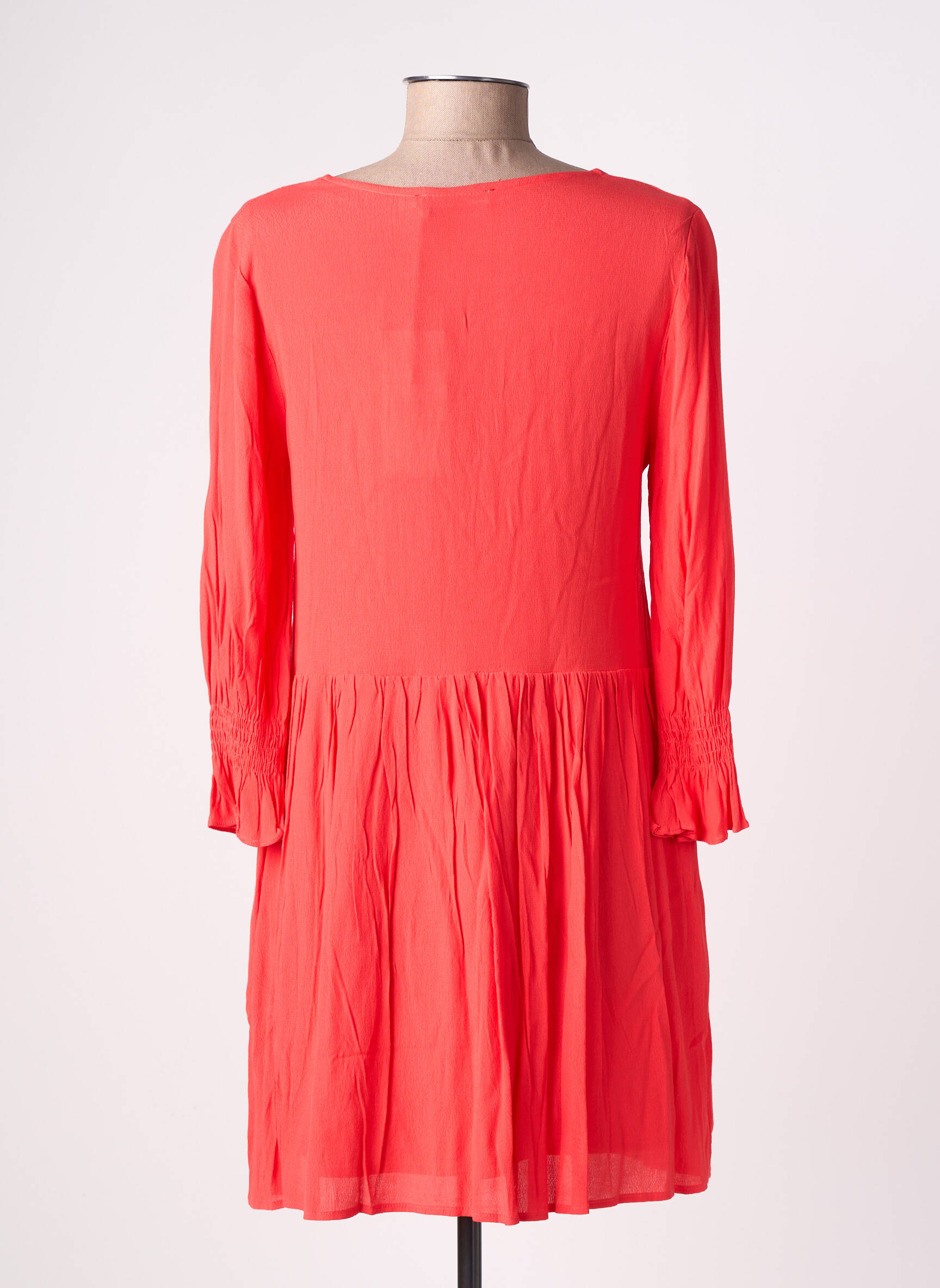 Robe courte manches longues manches longues rouge EMILIE.K femme