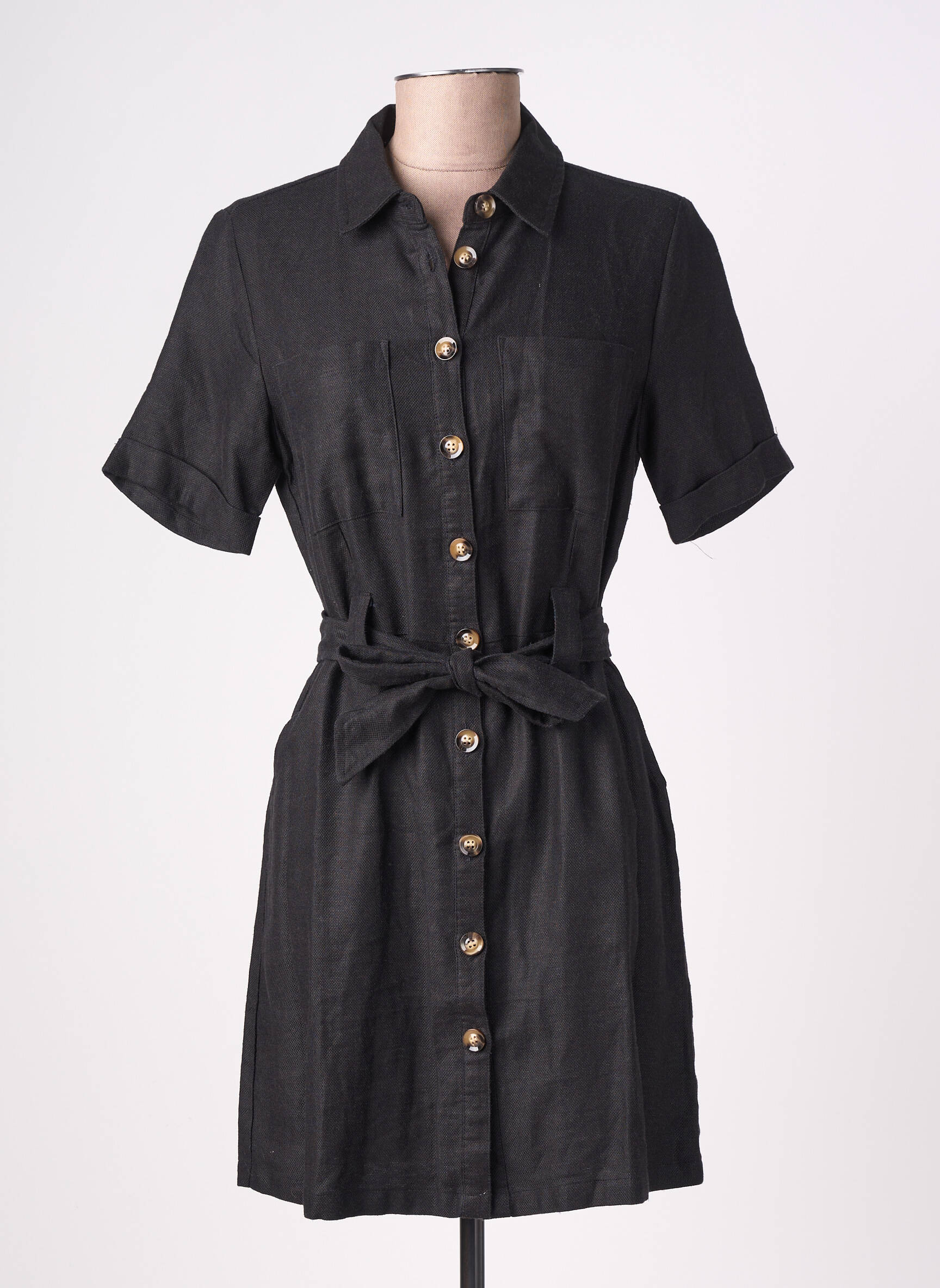 Robe courte manches courtes manches courtes noir LA PETITE ETOILE femme