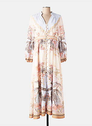 Robe longue imprimé fantaisie manches 3/4 rose CIVICO 1 femme