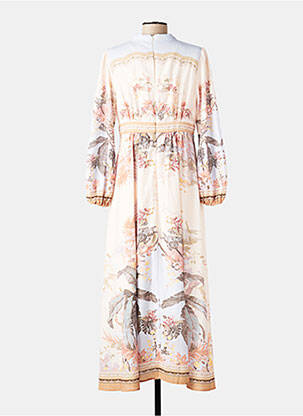 Robe longue imprimé fantaisie manches 3/4 rose CIVICO 1 femme