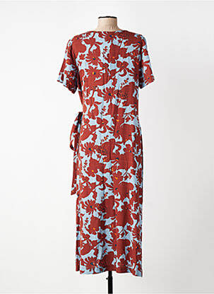 Robe longue imprimé fleurs manches courtes marron NICE THINGS femme