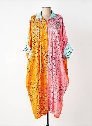 Robe longue manches courtes manches courtes orange ALEX.MAX femme