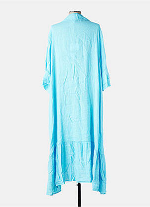 Robe longue coupe évasée manches 3/4 bleu VINTAGE femme