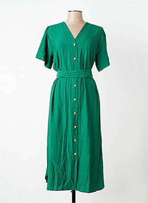 Robe longue manches courtes manches courtes vert NICE THINGS femme