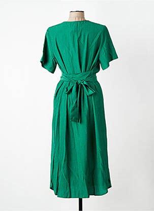 Robe longue manches courtes manches courtes vert NICE THINGS femme