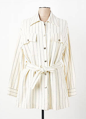 Veste casual poignets boutonnés avec fente beige MÊME ROAD femme