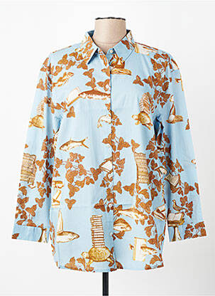Chemisier coupe cintrée manches longues bleu NICE THINGS femme