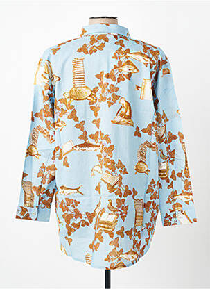 Chemisier coupe cintrée manches longues bleu NICE THINGS femme