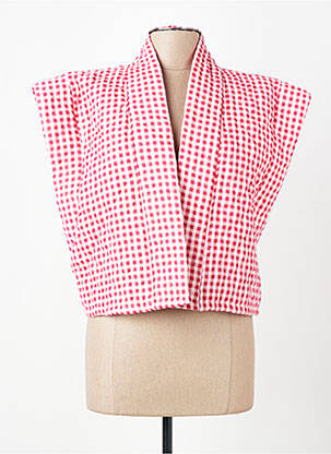 Gilet manches courtes coupe droite rouge FAN FAN femme